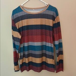 Striped Multicolor Long Sleeve Top